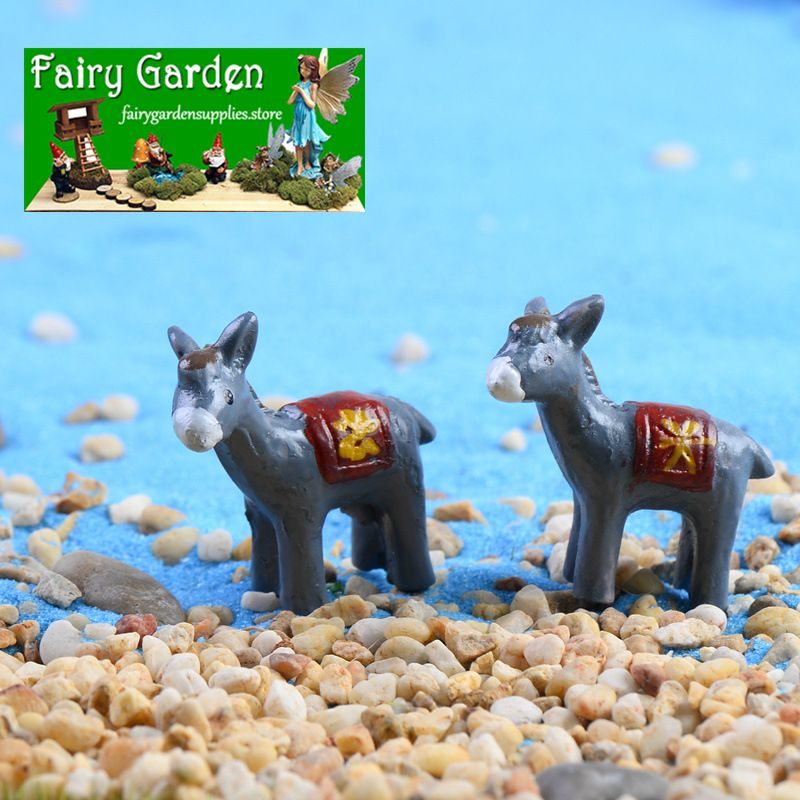 Moss Fairy Garden Animals Model Pot Bonsai Micro Landscape Miniature Garden Decorate Terrariums Fairy Garden Decoration Wholesale Fairy Garden Accessories Supplies Aquarium Landscaping Cartoon Small Donkey Toys