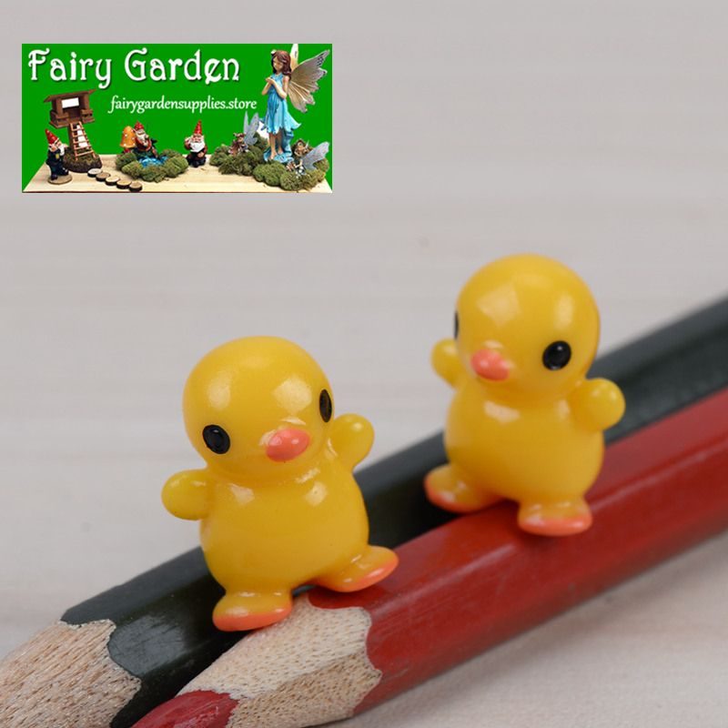 Cute Fairy Garden Duck Resin Animals Figurine Micro Moss Landscape Fairy Garden Home Decor Doll House Ornaments Miniature Craft Diy Container Accessories Wholesale Supplies
