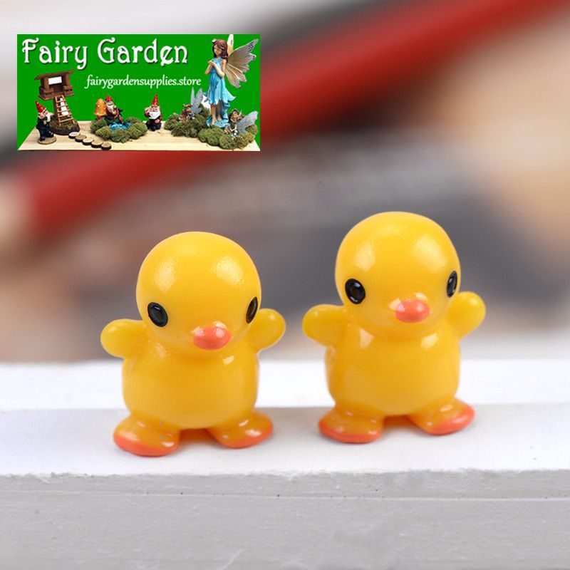 Cute Fairy Garden Duck Resin Animals Figurine Micro Moss Landscape Fairy Garden Home Decor Doll House Ornaments Miniature Craft Diy Container Accessories Wholesale Supplies