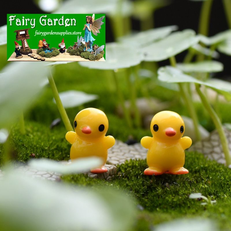 Cute Fairy Garden Duck Resin Animals Figurine Micro Moss Landscape Fairy Garden Home Decor Doll House Ornaments Miniature Craft Diy Container Accessories Wholesale Supplies