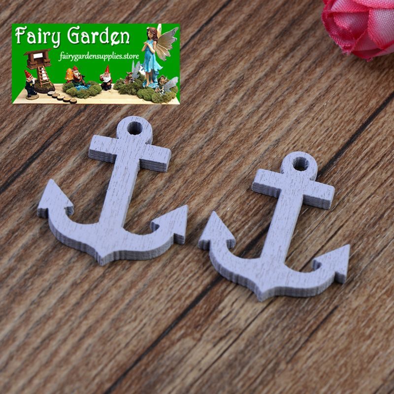 Micro Landscape Resin Anchor Miniature Garden Succulent Plants Pot Bonsai Fairy Garden Decoration Terrariums Fairy Garden Accessories Boat Anchor Aquarium Figurine
