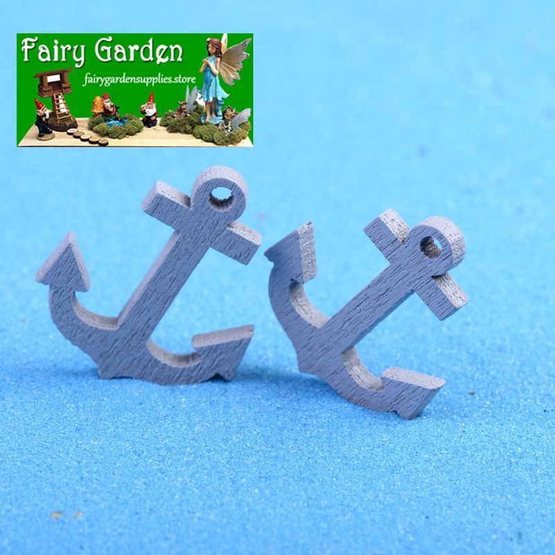 Micro Landscape Resin Anchor Miniature Garden Succulent Plants Pot Bonsai Fairy Garden Decoration Terrariums Fairy Garden Accessories Boat Anchor Aquarium Figurine