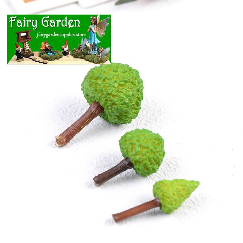 Artificial Green Trees Small Tree Mini Fairy Garden Plants Micro Landscape Miniature Garden Decoration Fairy Garden Accessories Succulent Plants