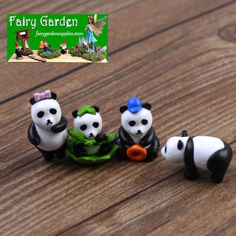 Indoor Mini Fairy Garden Animal Panda Small Bears Cats Doll Toys Pot Bonsai Moss Fairy Garden Micro Landscape Miniature Garden Container Fairy Garden Decoration Wholesale Fairy Garden Accessories Supplies Succulent Plants Decorate