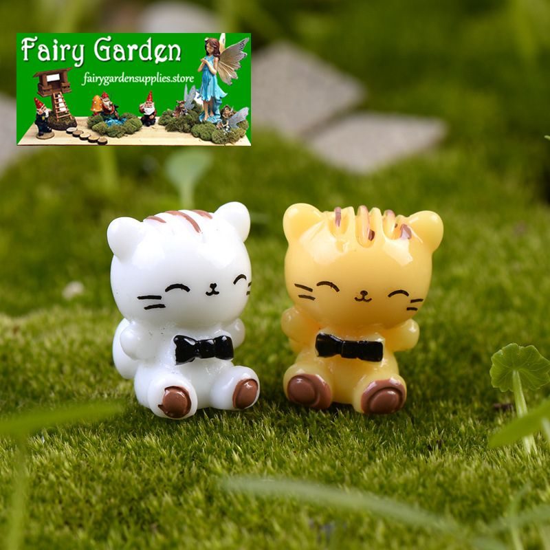 Mini Fairy Garden Accessories Supplies Pot Bonsai Animals Micro Landscape Miniature Garden Resin Terrariums Fairy Garden Decoration Two Color Small Cats Kids Gift Doll Mini Fairy Garden Accessories Supplies Pot Bonsai Animals Micro Landscape Miniature Garden Resin Terrariums Fairy Garden Decoration Two Color Small Cats Kids Gift Doll