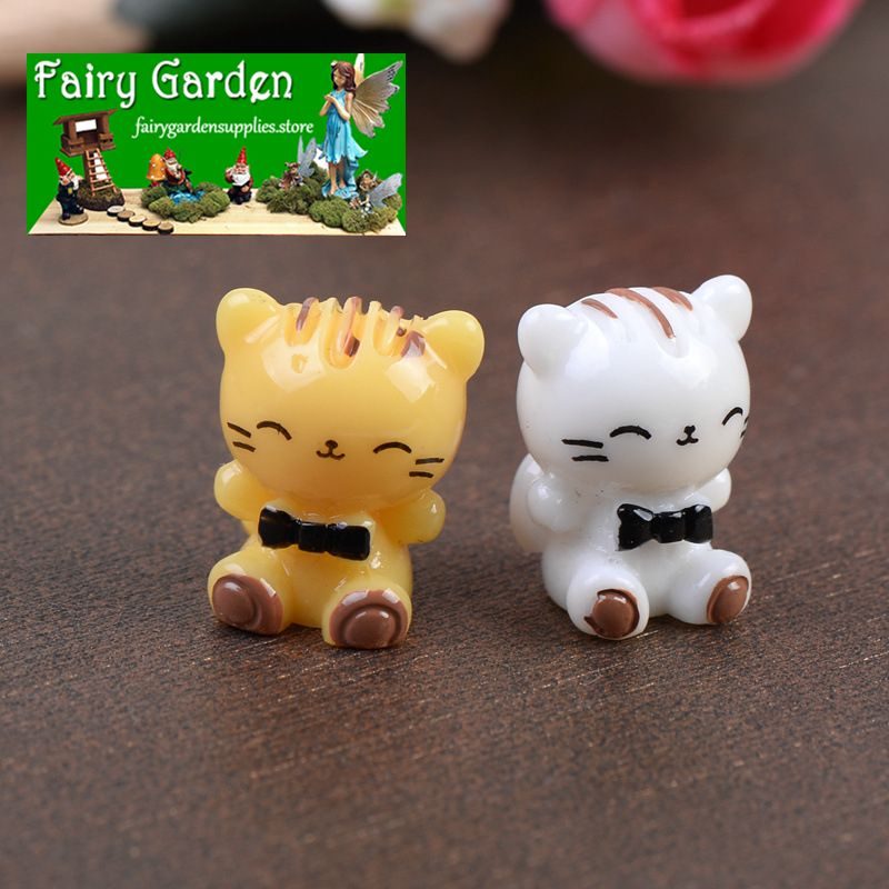 Mini Fairy Garden Accessories Supplies Pot Bonsai Animals Micro Landscape Miniature Garden Resin Terrariums Fairy Garden Decoration Two Color Small Cats Kids Gift Doll Mini Fairy Garden Accessories Supplies Pot Bonsai Animals Micro Landscape Miniature Garden Resin Terrariums Fairy Garden Decoration Two Color Small Cats Kids Gift Doll