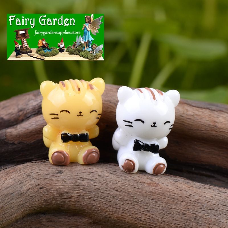 Mini Fairy Garden Accessories Supplies Pot Bonsai Animals Micro Landscape Miniature Garden Resin Terrariums Fairy Garden Decoration Two Color Small Cats Kids Gift Doll Mini Fairy Garden Accessories Supplies Pot Bonsai Animals Micro Landscape Miniature Garden Resin Terrariums Fairy Garden Decoration Two Color Small Cats Kids Gift Doll