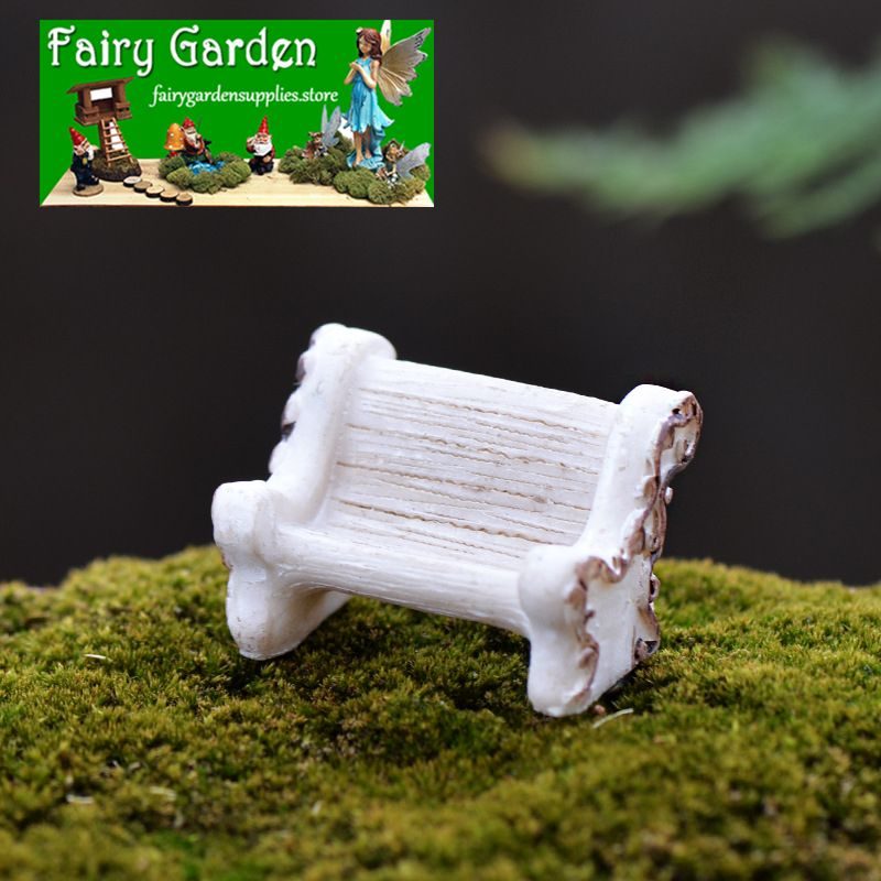Resin White Flower Chair Shot Stage Property Fairy Garden Micro Landscape Miniature Garden Fairy Garden Decoration Fairy Garden Accessories Resin Arts And Crafts Fairy Garden Ornament