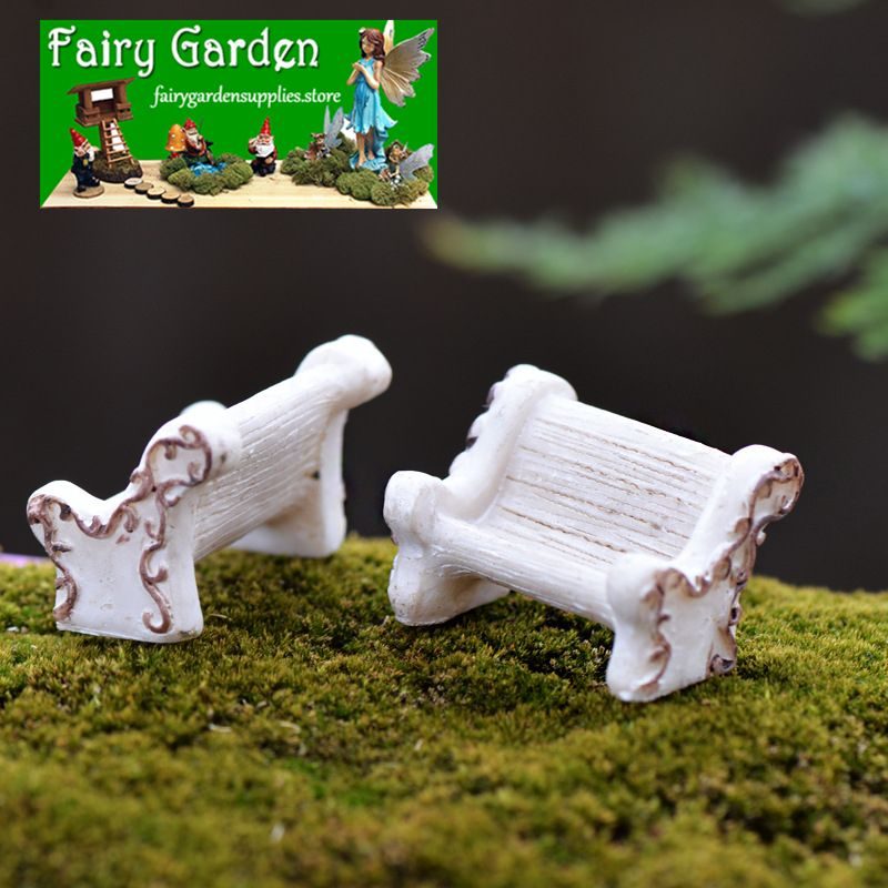 Resin White Flower Chair Shot Stage Property Fairy Garden Micro Landscape Miniature Garden Fairy Garden Decoration Fairy Garden Accessories Resin Arts And Crafts Fairy Garden Ornament