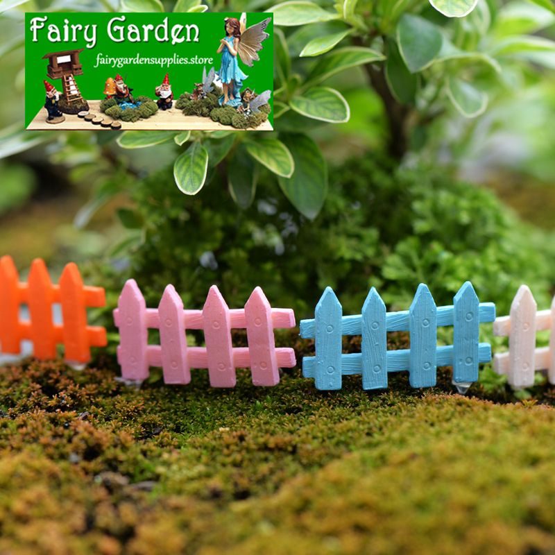 Terrariums Fairy Garden Fence Aquarium Micro Landscape Barrier 4Color Fence Diy Material Fairy Garden Decoration Fairy Garden Accessories