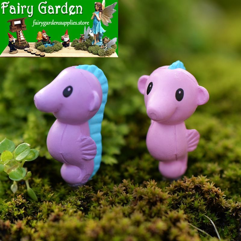 Pot Bonsai Fairy Garden Micro Landscape Miniature Garden Blue Hippocampi Craftwork Terrariums Fairy Garden Decoration Aquarium Wholesale Fairy Garden Accessories Supplies