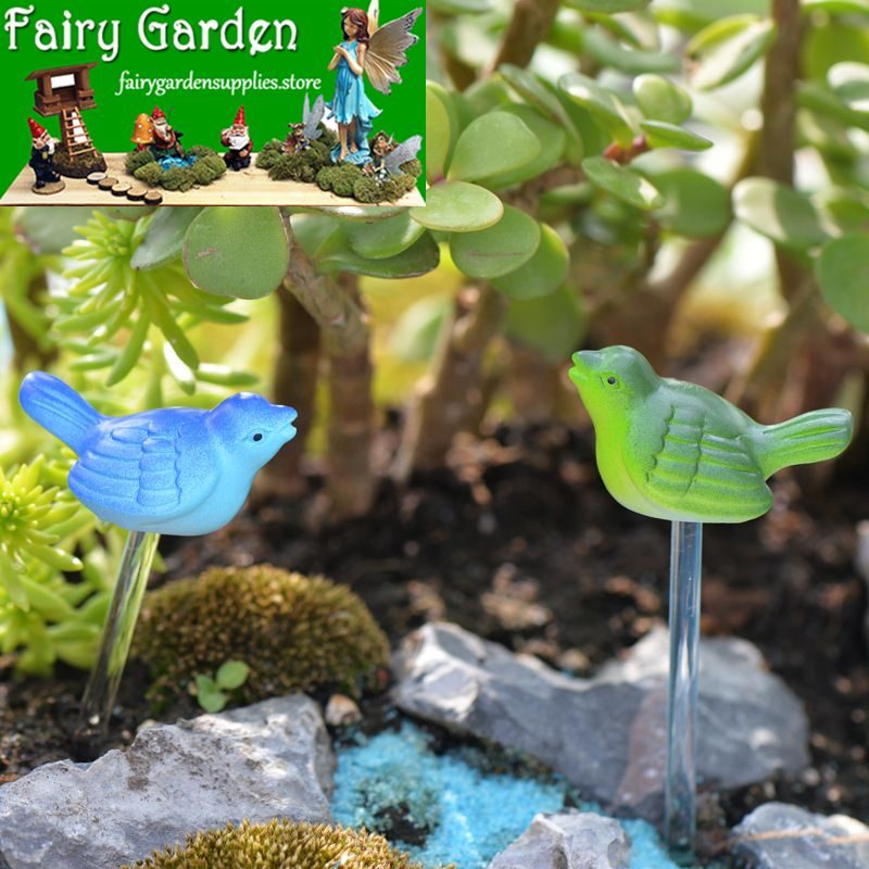 Cute 4Color Small Birds Diy Assemble Pot Bonsai Resin Craftwork Moss Fairy Garden Micro Landscape Miniature Garden Ecology Bottle Fairy Garden Decoration Fairy Garden Accessories Emulational Animals