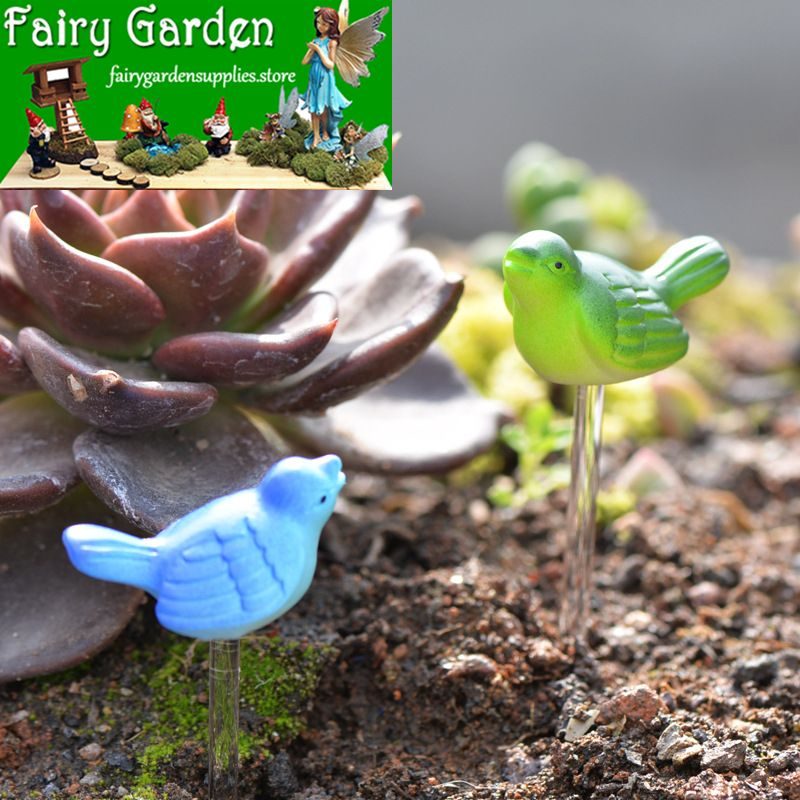 Cute 4Color Small Birds Diy Assemble Pot Bonsai Resin Craftwork Moss Fairy Garden Micro Landscape Miniature Garden Ecology Bottle Fairy Garden Decoration Fairy Garden Accessories Emulational Animals