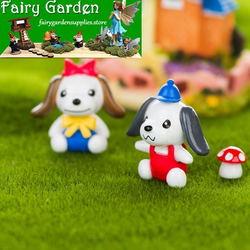 Cartoon Fairy Garden Rabbit Micro Landscape Miniature Garden Fairy Garden Decoration Resin Animals Cheap Fairy Garden Supplies Accessories Diy Pot Bonsai Decorate Big Ears Lovers Rabbit Doll