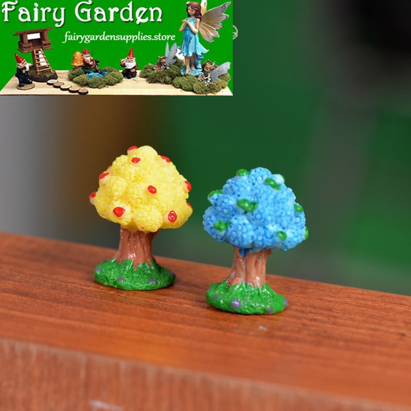 Fairy Garden Plants Miniature Garden Tree Fairy Garden Ornament Resin Small Landscaping Apple Tree Diy Assemble Small Fairy Garden Accessories Toys