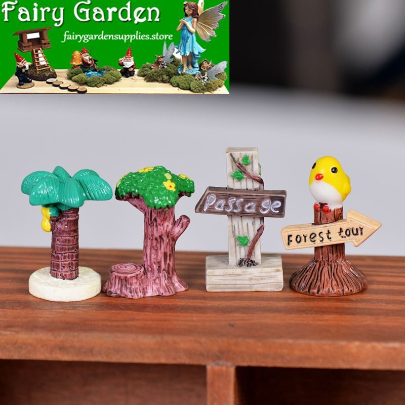 Moss Fairy Garden Micro Landscape Miniature Garden Decorate Fairy Garden Decoration Fairy Garden Accessories Zakkagroceries Emulational Signpost Four Style Stub Signpost