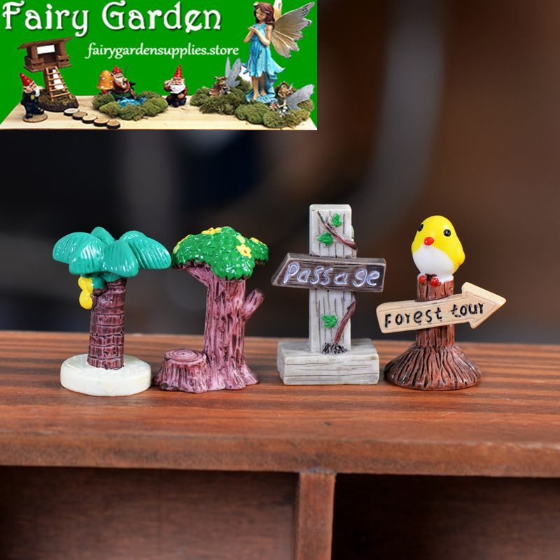 Moss Fairy Garden Micro Landscape Miniature Garden Decorate Fairy Garden Decoration Fairy Garden Accessories Zakkagroceries Emulational Signpost Four Style Stub Signpost
