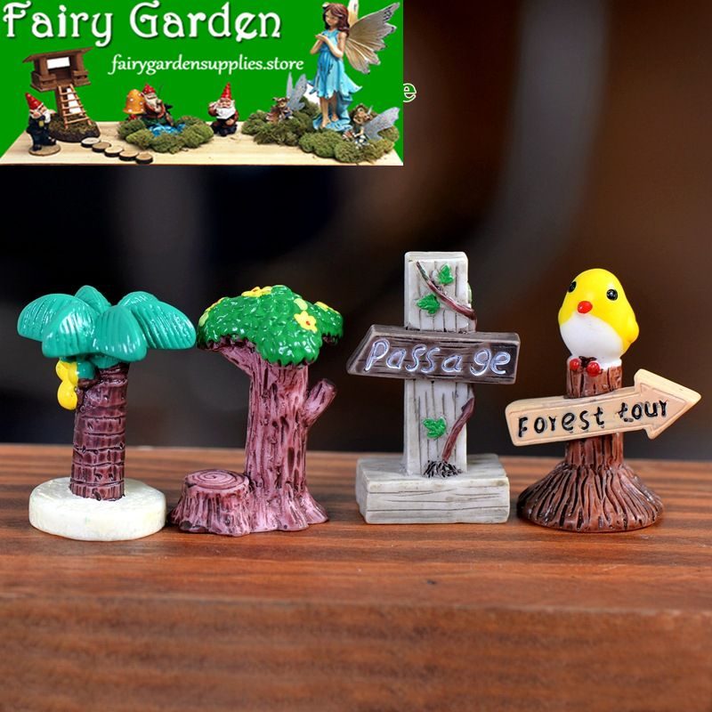 Moss Fairy Garden Micro Landscape Miniature Garden Decorate Fairy Garden Decoration Fairy Garden Accessories Zakkagroceries Emulational Signpost Four Style Stub Signpost