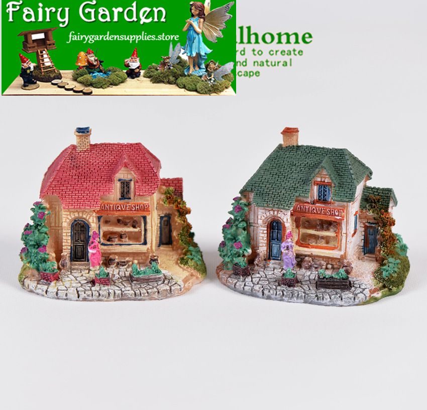 Wholesale Fairy Garden Supplies Large Castles Micro Landscape Miniature Garden Terrariums Fairy Garden Decoration Pot Bonsai Fairy Garden Accessories Resin Decorate Big Villa House Model Diy Material Kids Toys