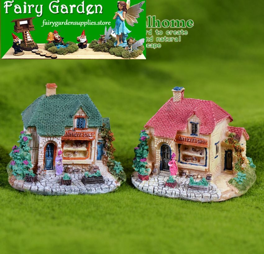 Wholesale Fairy Garden Supplies Large Castles Micro Landscape Miniature Garden Terrariums Fairy Garden Decoration Pot Bonsai Fairy Garden Accessories Resin Decorate Big Villa House Model Diy Material Kids Toys