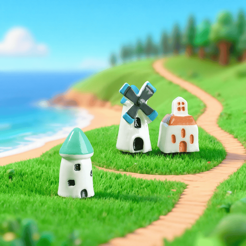 Windmill House Moss Fairy Garden Micro Landscape Miniature Garden Fairy Garden Decoration Fairy Garden Accessories Fleshydecorate Landscaping Original Arts And Crafts House Castle Image Of Fairy Garden Supplies