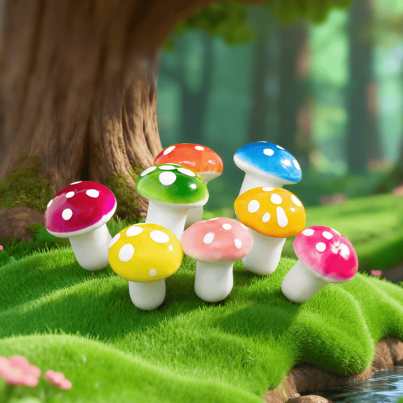Bonsai Mushrooms Terrarium Artificial Plants Figurines Fairy Garden Accessories Miniatures Party Garden Mini Mushroom Garden Ornament Resin Crafts Decorations Image From Fairy Garden Supplies