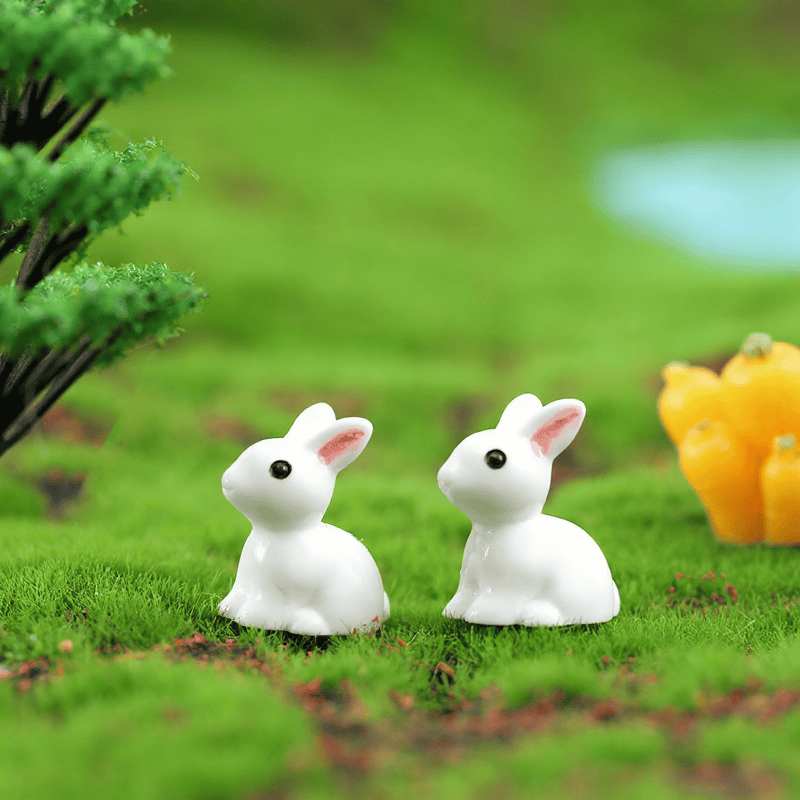 Lovely Miniature Fairy Garden Accessories Terrariums Mini Rabbit Resin Fairy Ornament Bonsai Flower Plant Pot Home Figurine Animal Decor Supply Desk Office Room Decor Cartoon Child Gift Photo From Fairy Garden Supplies