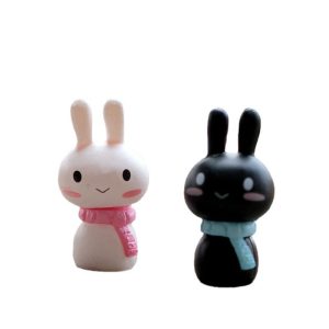 Scarf Rabbit Toys Doll Lovers Pot Bonsa Fairy Garden Decoration Terrariums Fairy Garden Accessories Small Bunnies Small White Rabbit Micro Landscape Miniature Garden Photo Of Fairy Garden Supplies