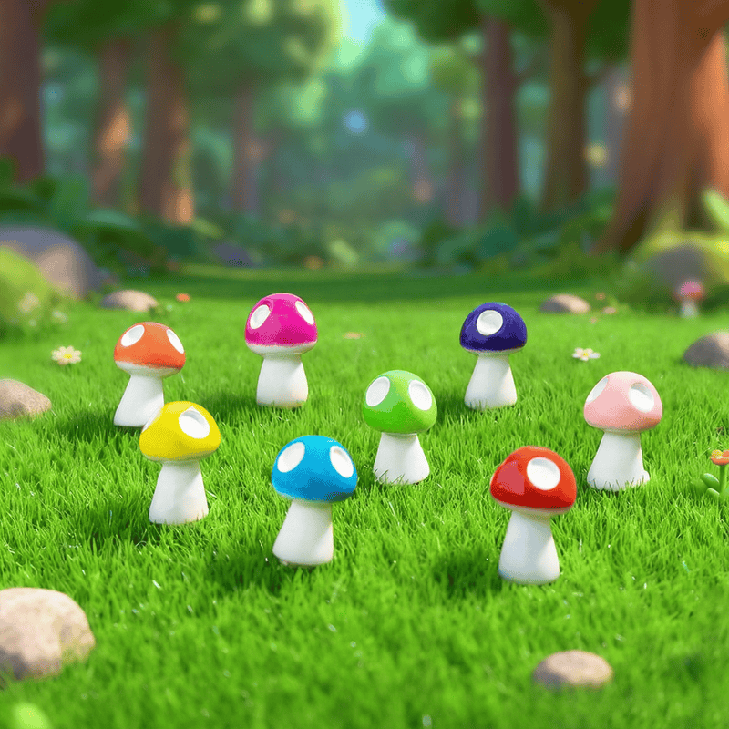 Bonsai Mushrooms Terrarium Artificial Plants Figurines Fairy Garden Accessories Miniatures Party Garden Mini Mushroom Garden Ornament Resin Crafts Decorations Image Of Fairy Garden Supplies