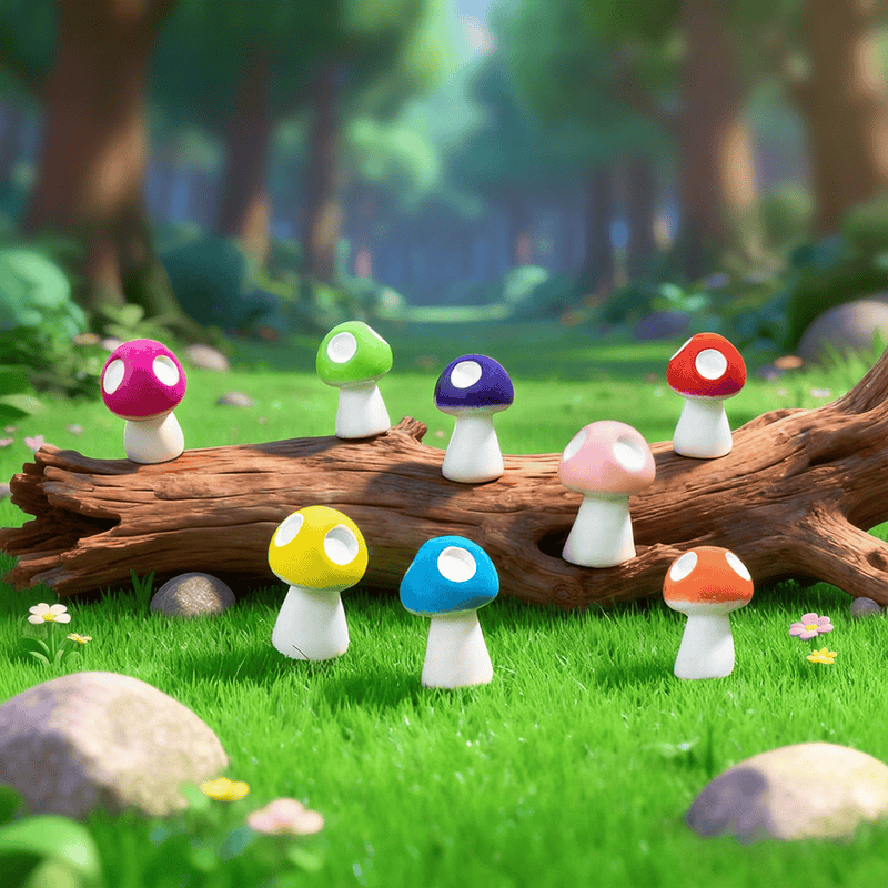 Bonsai Mushrooms Terrarium Artificial Plants Figurines Fairy Garden Accessories Miniatures Party Garden Mini Mushroom Garden Ornament Resin Crafts Decorations Image Of Fairy Garden Supplies