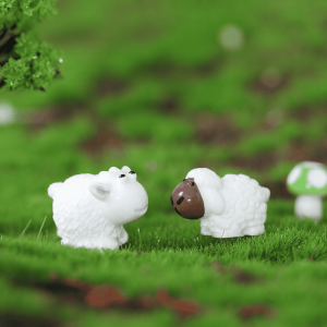 Lovers Ssheep Statue White Sheep Figurine Small Sheep Metoo Shaun Sheep Moss Fairy Garden Animals Micro Landscape Miniature Garden Fairy Garden Decoration Wholesale Fairy Garden Accessories Supplies Resin Fairy Garden Ornament