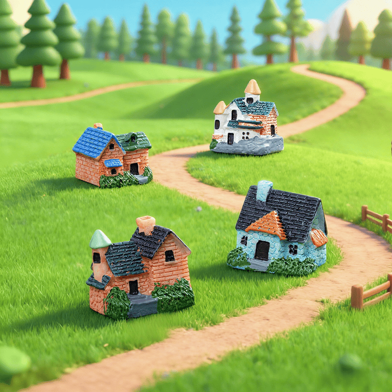 Mini Fairy Garden Building Pot Bonsai Micro Landscape Miniature Garden Fleshy Flowerpot Decorate Terrariums Fairy Garden Decoration Wholesale Fairy Garden Accessories Supplies Mini Tile Villa Small House Model Photo Of Fairy Garden Supplies