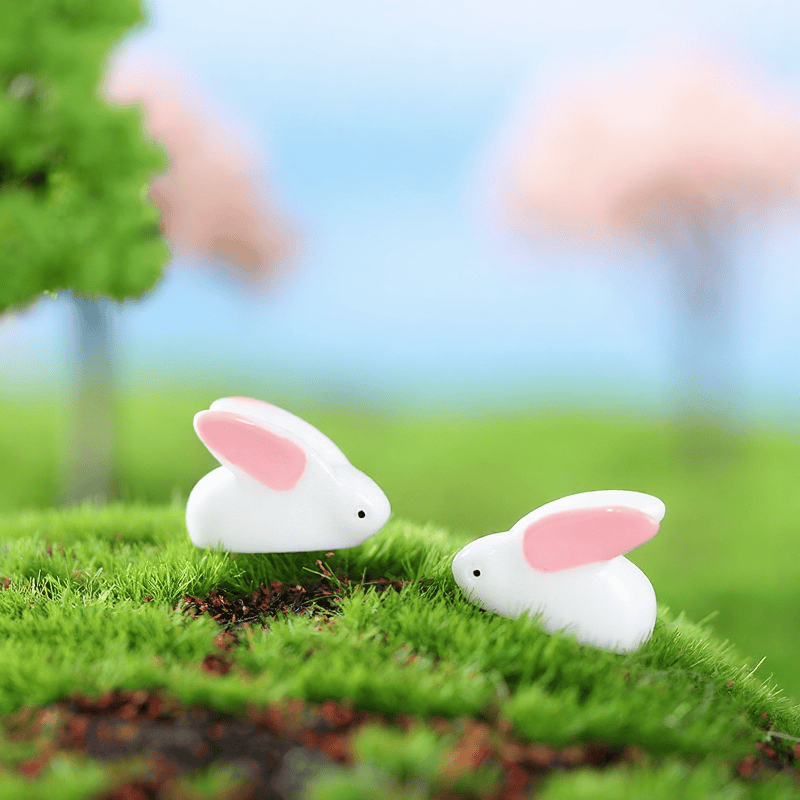 Small White Rabbit Bunnies Tuzki Big Ears Bunnies Cheap Fairy Garden Supplies Micro Landscape Miniature Garden Wholesale Fairy Garden Kits Accessories Resin Terrariums Fairy Garden Decoration Picture From Fairy Garden Supplies