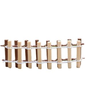 Terrariums Fairy Garden Fence Round Wooden Fence Small Fence Aquarium Micro Landscape Miniature Garden Barrier Small Fairy Garden Decoration Small Fence Fairy Garden Ornament Bend Fairy Garden Accessories Diy Toys Wooden Fence