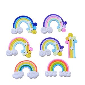 Polymer Clay Rainbow Flaky Clouds Stars Rainbow Pinkycolor Polymer Clay Fairy Garden Ornament Fairy Garden Micro Landscape Miniature Garden Ecology Bottle Fairy Garden Photo Of Fairy Garden Supplies