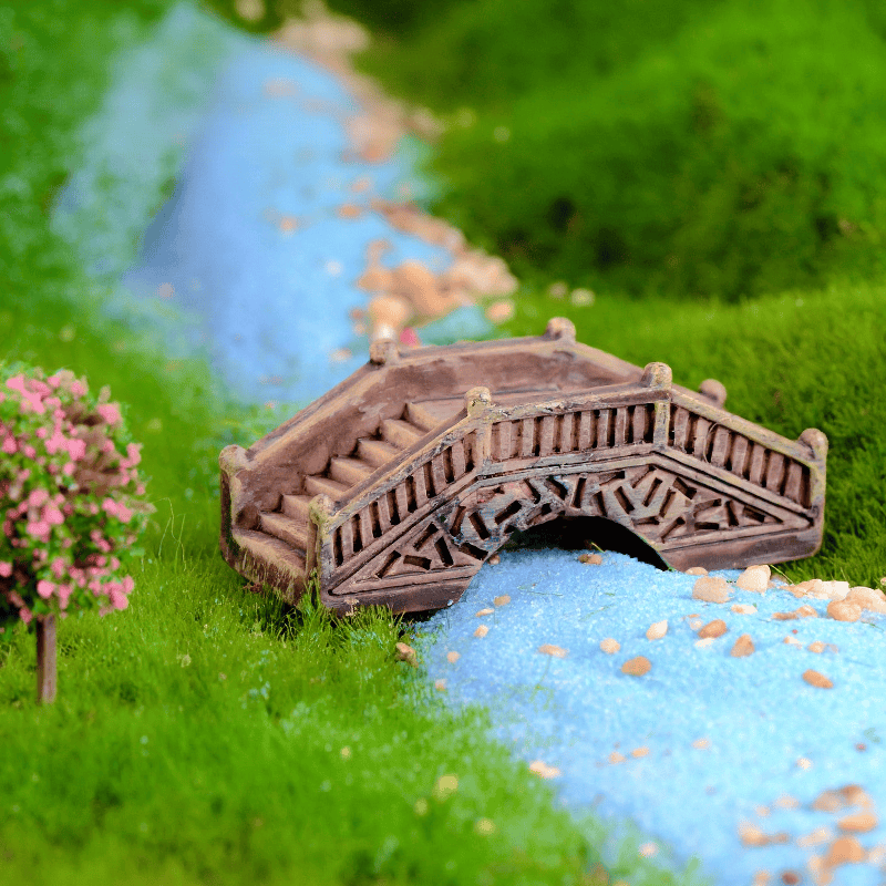 Resin Bridge Palace Style Bridge Emulational Stone Arch Bridge Small Bridge Groceries Pot Bonsai Fairy Garden Micro Landscape Miniature Garden Resin Terrariums Fairy Garden Decoration Wholesale Fairy Garden Accessories Supplies