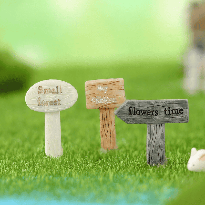 Fairy Garden Signpost Miniature Garden Guideboard Fairy Garden Ornament Doll Diy Assemble Toys Plant Pot Terrariums Bonsai Decor Road Signs Fairy Garden Accessories