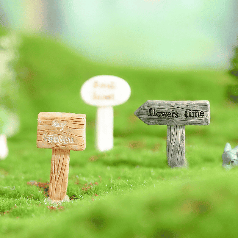 Fairy Garden Signpost Miniature Garden Guideboard Fairy Garden Ornament Doll Diy Assemble Toys Plant Pot Terrariums Bonsai Decor Road Signs Fairy Garden Accessories
