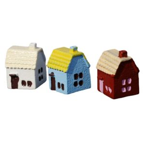 5 Color Rural Small House Resin Castle Fairy Garden Decoration Villa Fairy Garden Accessories Micro Landscape Miniature Bonsai Terrariums Fairy Garden Accessories Decorate Material