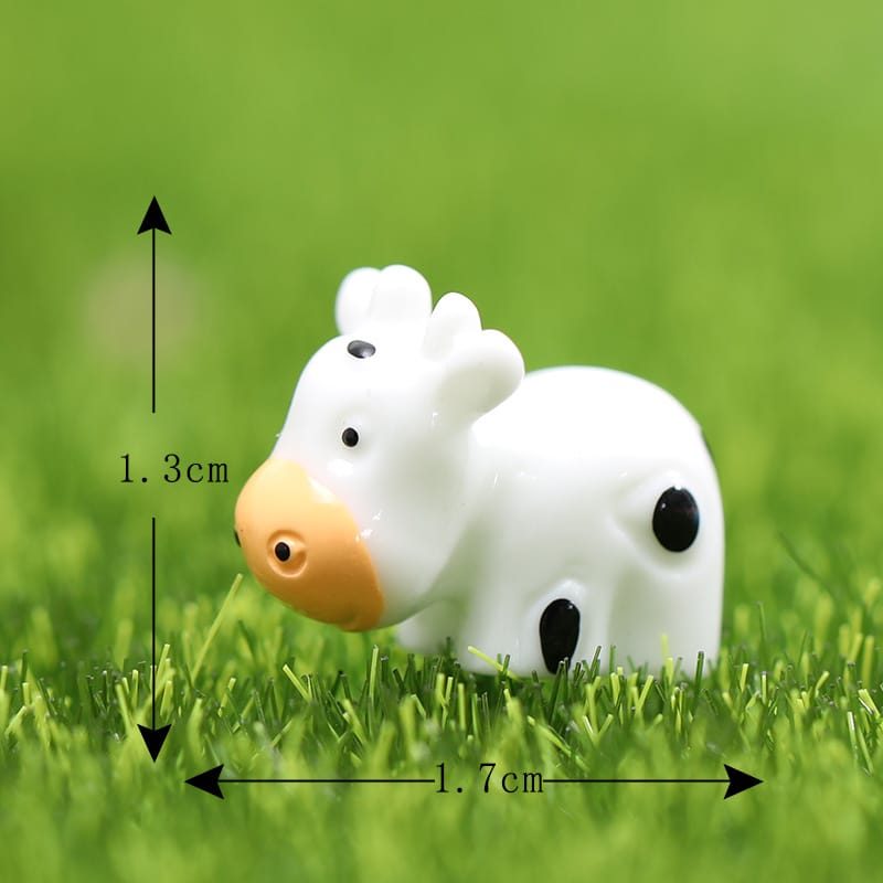 Mini Fairy Garden Cattle Micro Landscape Miniature Garden Pot Bonsai Fairy Garden Ornament Small Cow Doll Combination Diy Assemble Resin Terrariums Fairy Garden Decoration Wholesale Fairy Garden Accessories Supplies