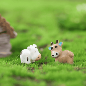 Mini Fairy Garden Cattle Micro Landscape Miniature Garden Pot Bonsai Fairy Garden Ornament Small Cow Doll Combination Diy Assemble Resin Terrariums Fairy Garden Decoration Wholesale Fairy Garden Accessories Supplies