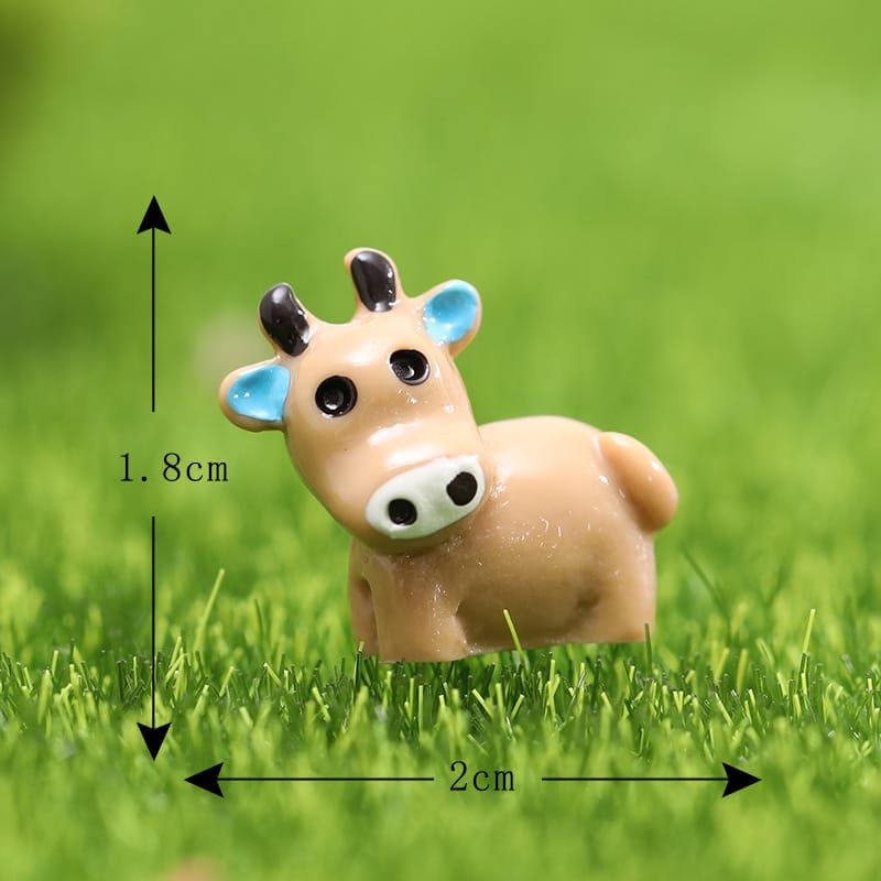 Mini Fairy Garden Cattle Micro Landscape Miniature Garden Pot Bonsai Fairy Garden Ornament Small Cow Doll Combination Diy Assemble Resin Terrariums Fairy Garden Decoration Wholesale Fairy Garden Accessories Supplies