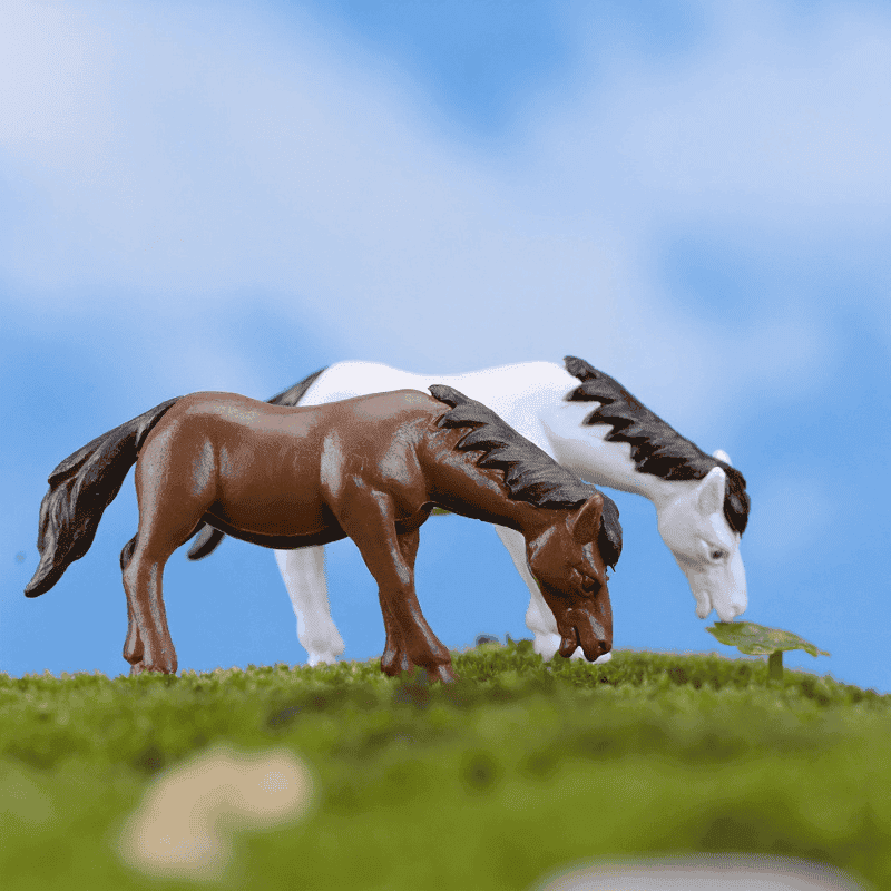Miniature Fairy Garden Decoration Terrariums Fairy Garden Accessories Bonsai Emulational Mini New Style Horses Small Horse Pvc Doll Toy Figurine Plastic Animal