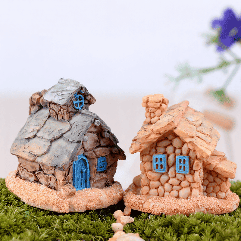 Mini House Villa Woodland Fairy Figurines Castle Diy Fairy Garden Miniatures Castles Terrarium Figurines Bonsai Fairy Garden Accessories Elves Castle Stone House Ecology Bottle Bonsai