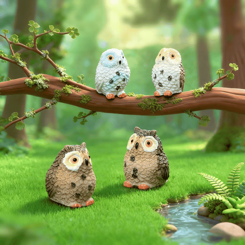 Mini Fairy Garden Supplies Resin Birds Pot Bonsai Micro Landscape Miniature Garden Original Green Plants Gift Resin Exposed Foot Owls Decorate Animal Terrariums Fairy Garden Decoration Wholesale Fairy Garden Accessories Supplies