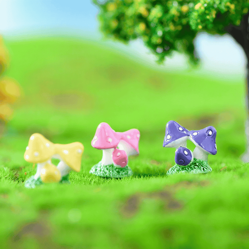 Mini Fairy Garden Plants Pot Bonsai Micro Landscape Miniature Garden Terrariums Fairy Garden Decoration Wholesale Fairy Garden Accessories Supplies Resin Mushroom Toy Figurine