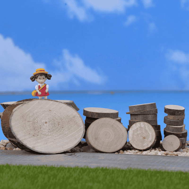 Terrariums Fairy Garden Decoration Fairy Garden Accessories Pedestal Small Round Log Round Log Solid Wood Moss Fairy Garden Micro Landscape Miniature Garden Fairy Garden Ornament Lumps Wood