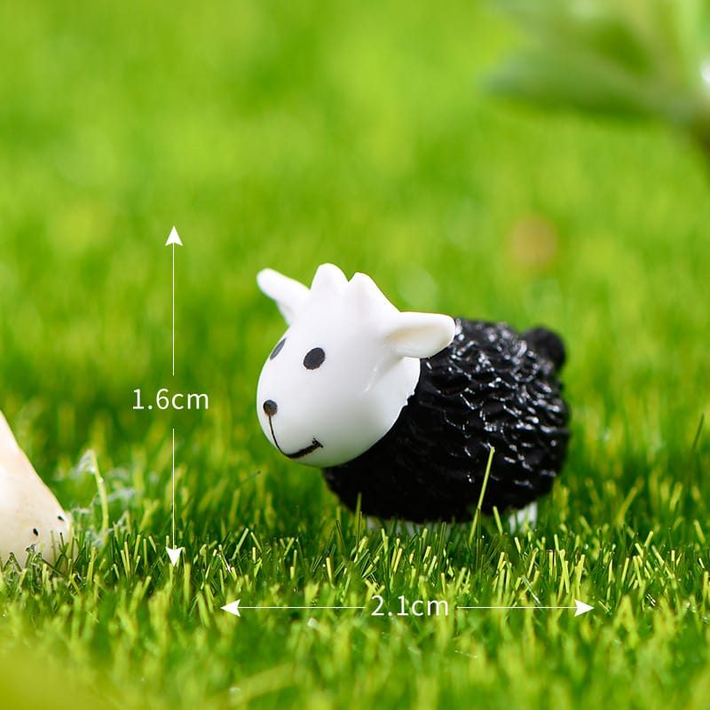 Moss Fairy Garden Micro Landscape Miniature Garden Decorate Fairy Garden Decoration Fairy Garden Accessories Comic Cartoon Lovely Mini Small Sheep Black White Sheep Doll Toy Figurine