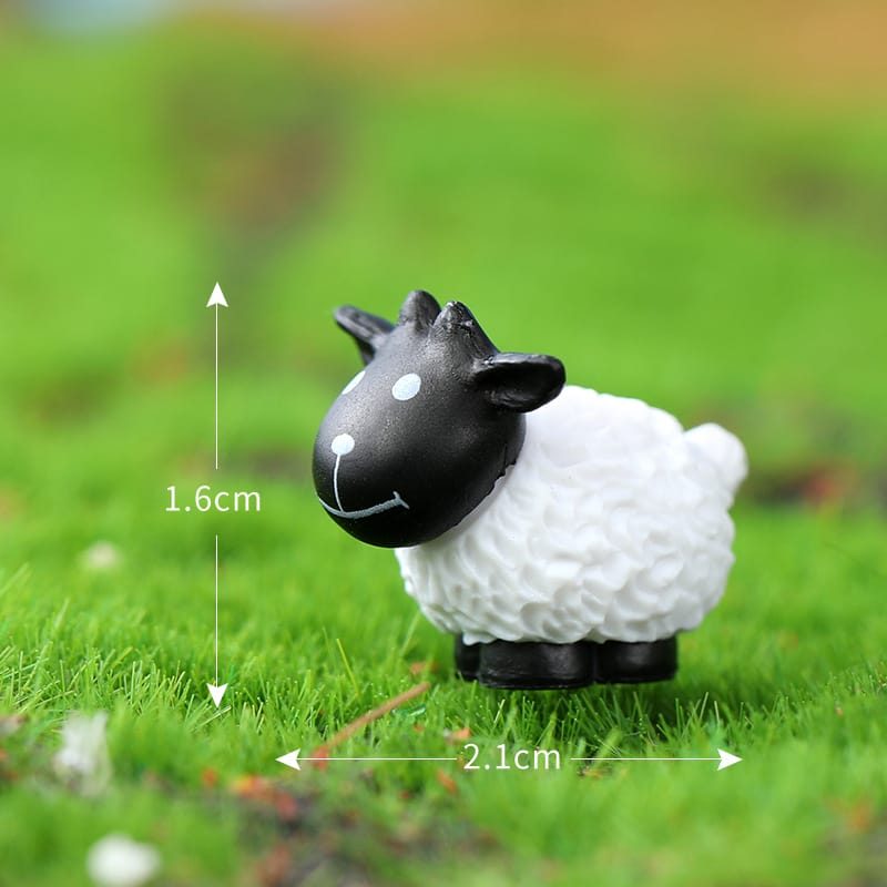 Moss Fairy Garden Micro Landscape Miniature Garden Decorate Fairy Garden Decoration Fairy Garden Accessories Comic Cartoon Lovely Mini Small Sheep Black White Sheep Doll Toy Figurine