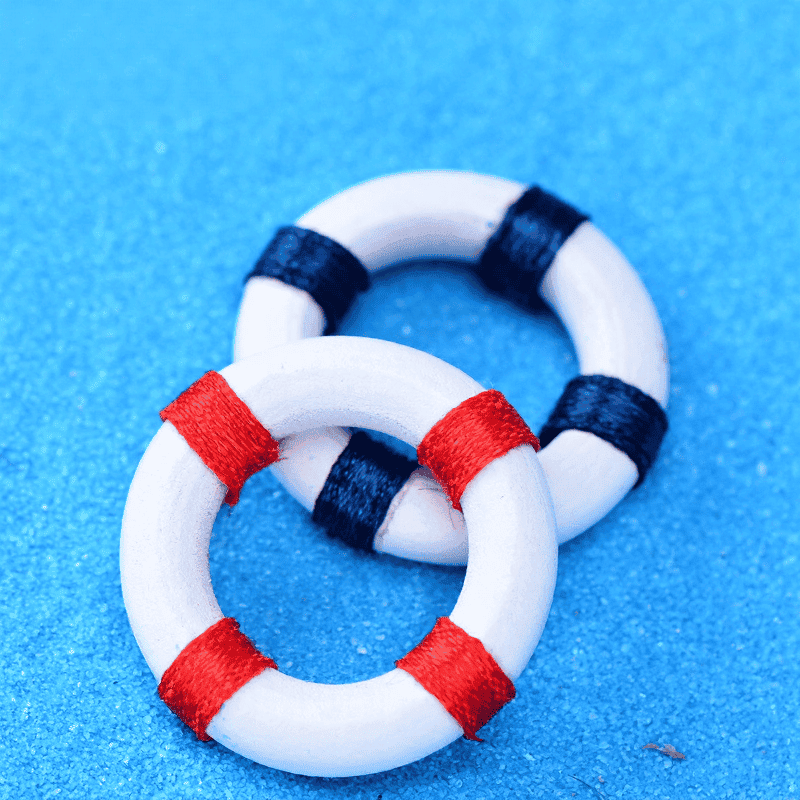 Fairy Garden Life Buoy Pot Bonsai Micro Landscape Terrariums Miniature Garden Original Green Plants Gift Mediterranean Sea Style Small Swim Ring Swimming Ring Decorate Fairy Garden Decoration Wholesale Fairy Garden Accessories Supplies